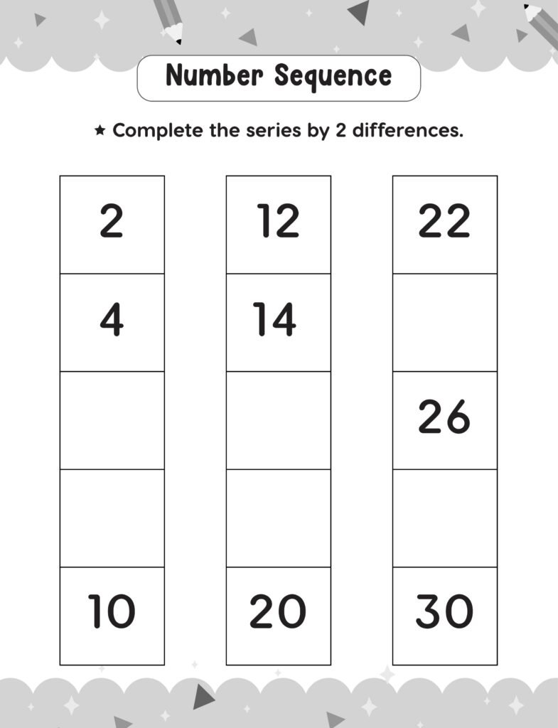 Number Sequence Math Worksheets (1)