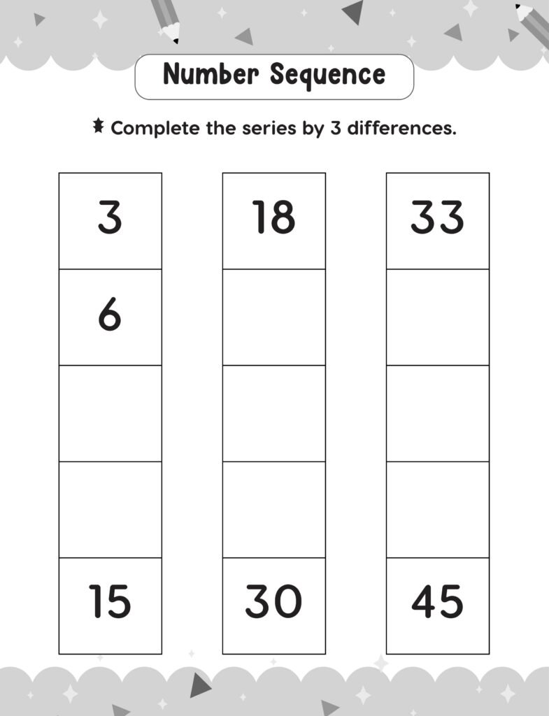 Number Sequence Math Worksheets (2)