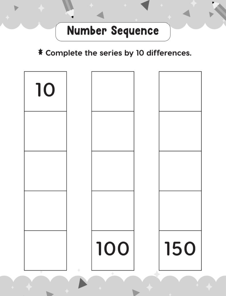 Number Sequence Math Worksheets (9)